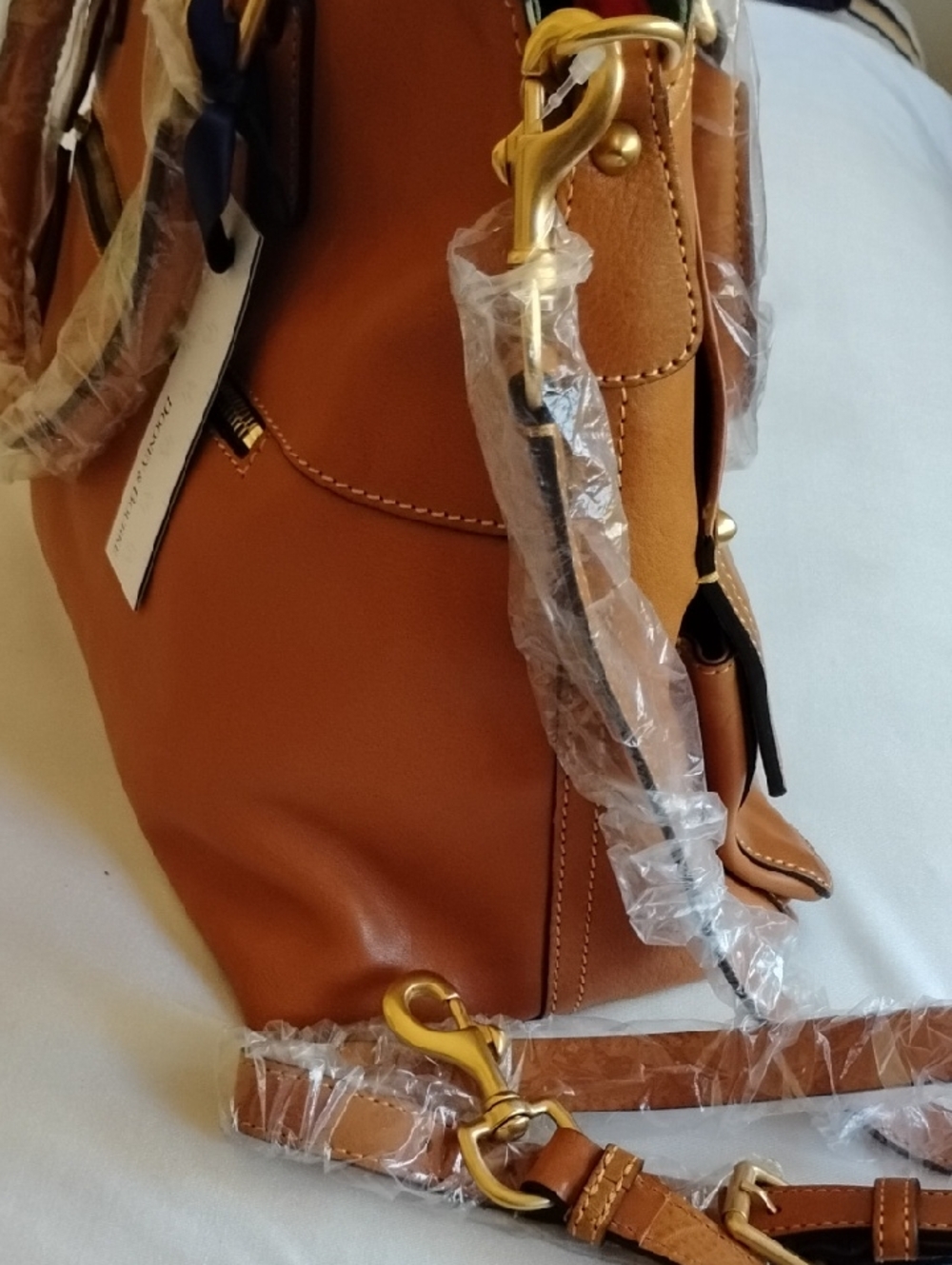 NWT Florentina Clayton Leather Satchel Natural 8L419-NA - Picture 6 of 14